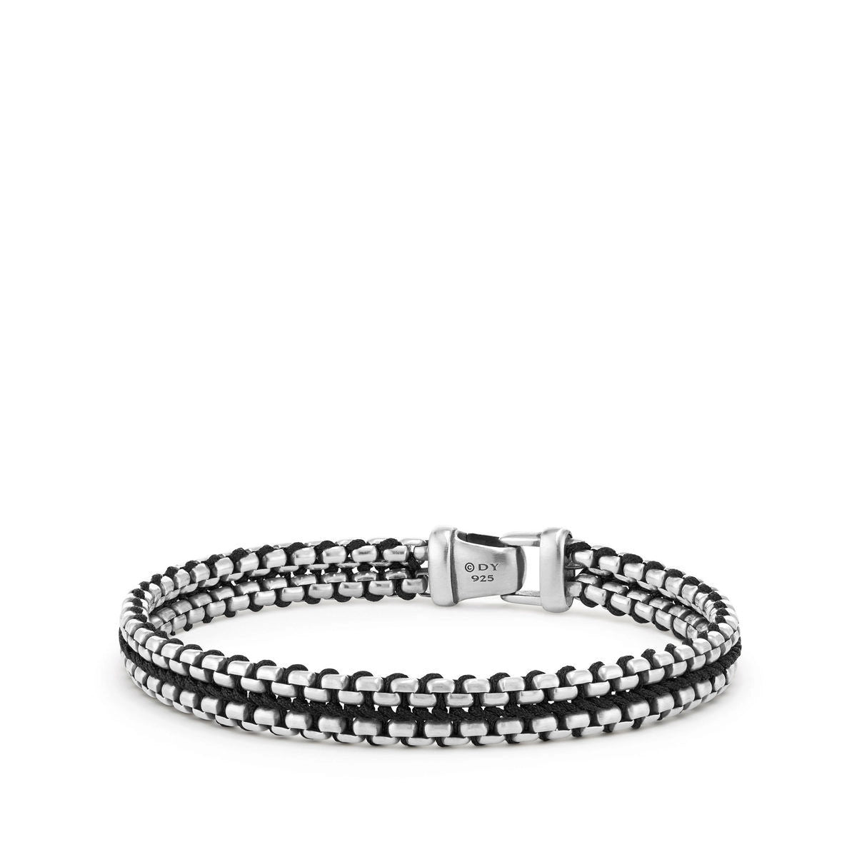 minimalist black diamond studs David Yurman 10mm Woven Bracelet