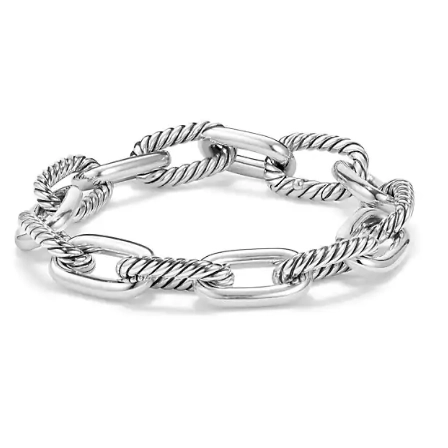 vintage platinum wedding band David Yurman 11mm Madison Bracelet