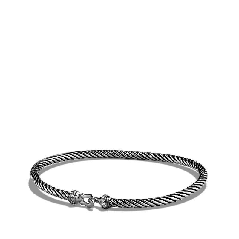 minimalist diamond stud earrings David Yurman 3mm Buckle Bracelet