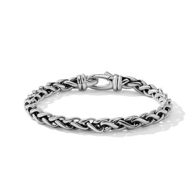 fine silver herringbone necklace David Yurman 6mm Wheat Chain Bracelet