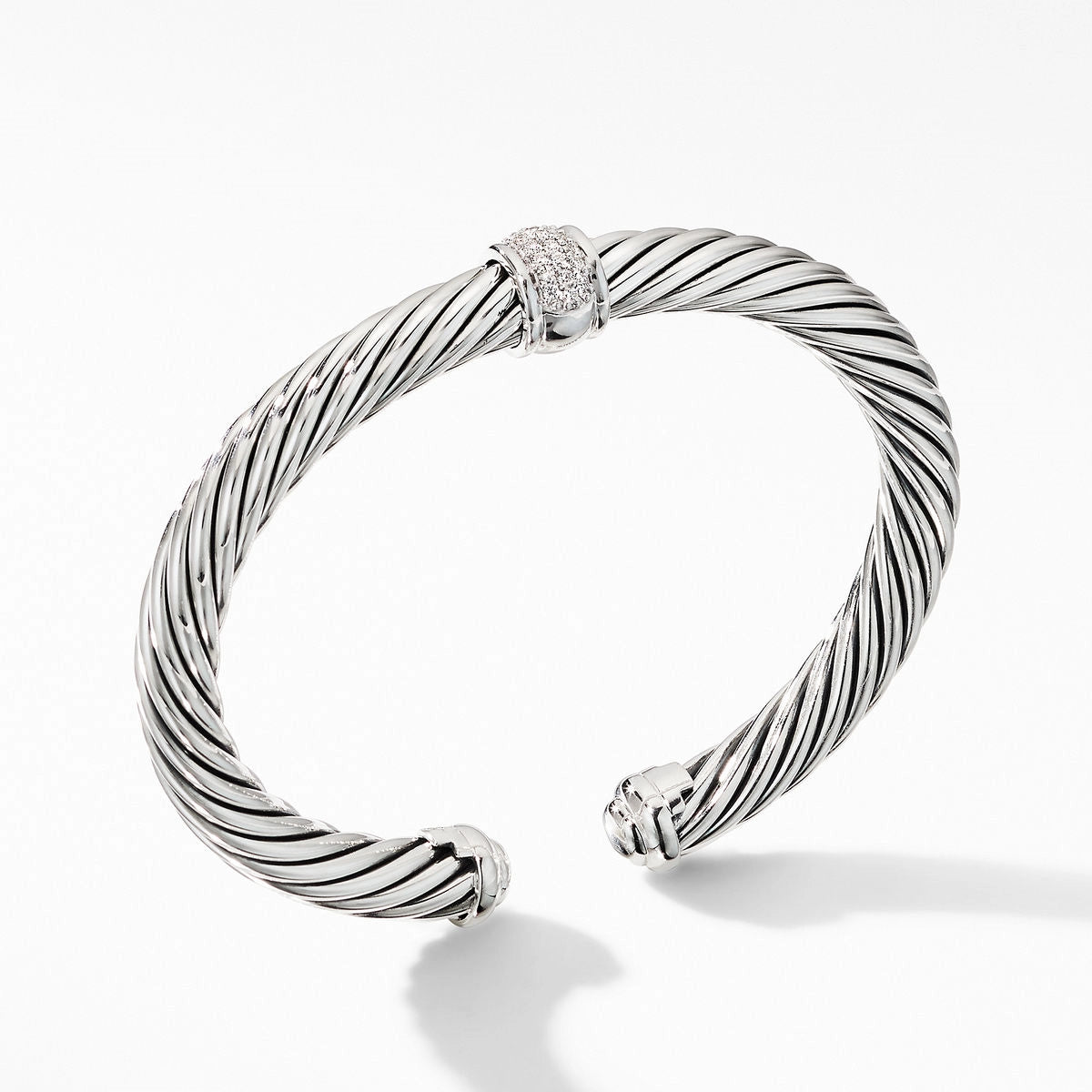 unique gemstone cocktail ring David Yurman 7mm Classic Cable Station Bracelet