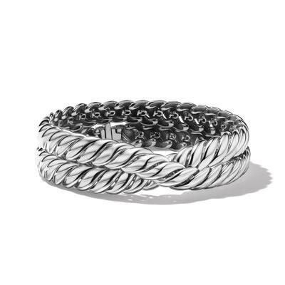 custom engraved wedding band David Yurman 8.5mm Sculpted Double Wrap Bracelet