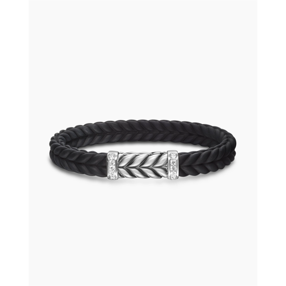 emerald-cut aquamarine necklace David Yurman 9mm Chevron Rubber Bracelet