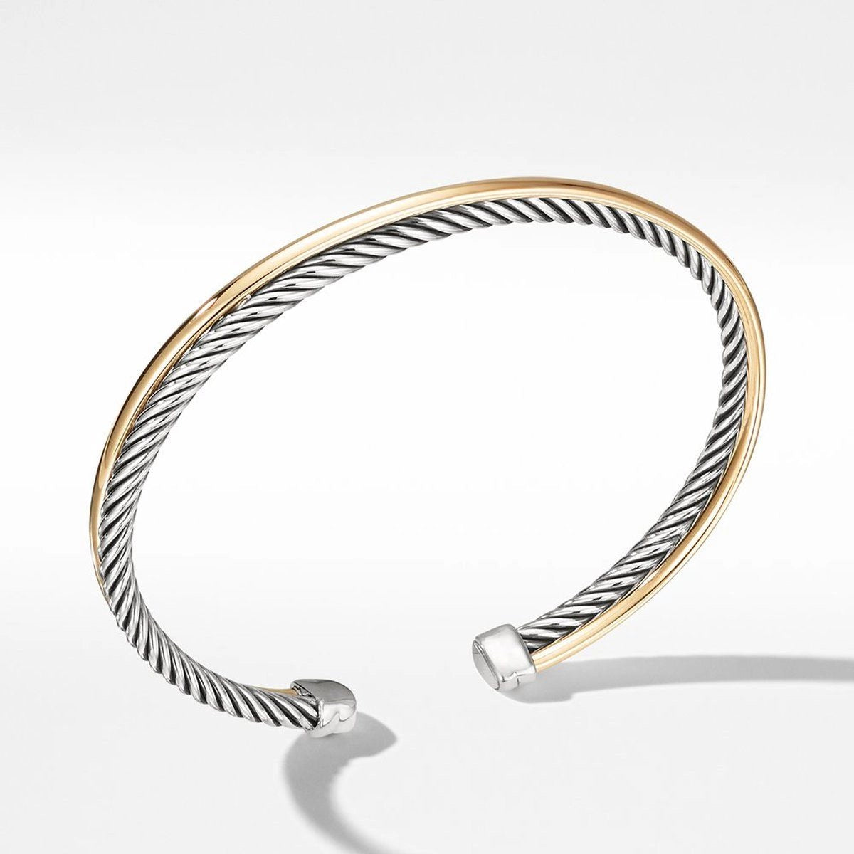 rose gold bezel ring David Yurman Bonded Gold Crossover Bracelet
