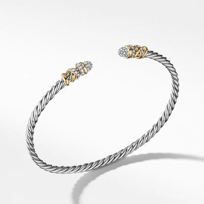 minimalist gold square earrings David Yurman Petite Helena Bracelet