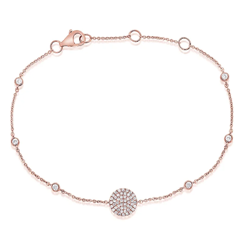 simple snake chain necklace Diamond Circle Bracelet made in 14K Gold