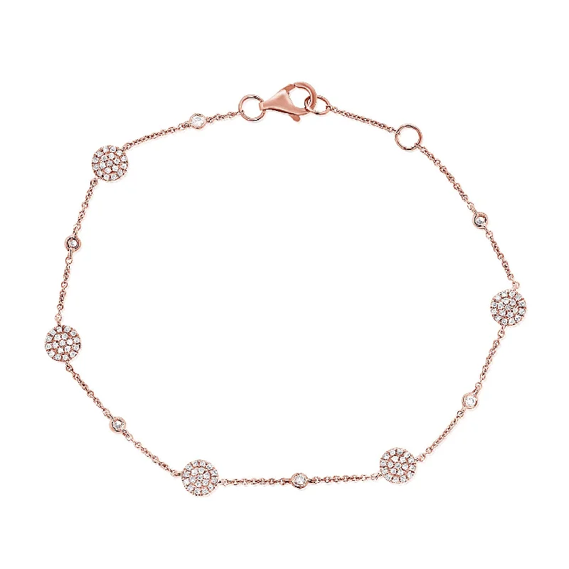 custom engraved infinity necklace Diamond Circle Chain Bracelet made in 14K Gold