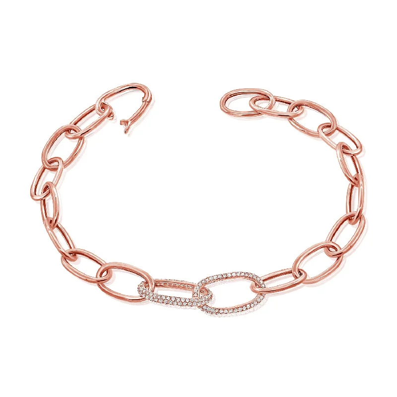 personalized couple’s bracelet engraved Diamond Designer Links Chain Bracelet