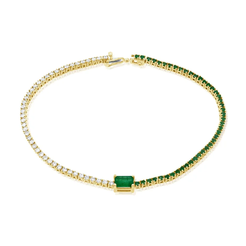 minimalist pearl pendant necklace Half Diamond & Half Emerald Tennis Bracelet set in 14kt Gold minimalist pearl pendant necklace Half Diamond & Half Emerald Tennis Bracelet set in 14kt Gold