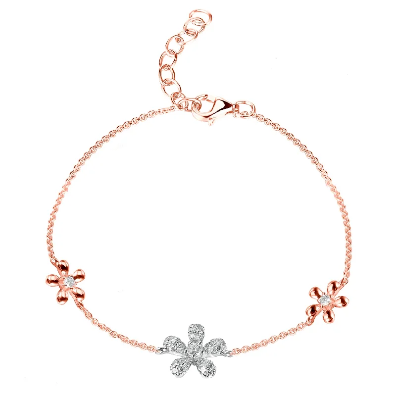 celestial orbit ring set Diamond Flowers Chain Bracelet