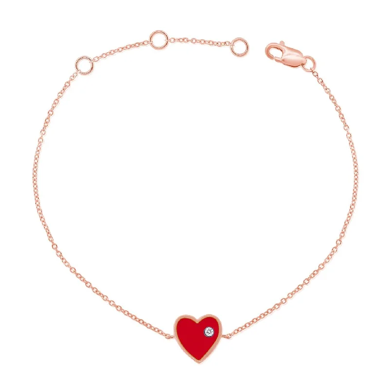 cubic zirconia eternity necklace Diamond Hearts & Love Chain Bracelet