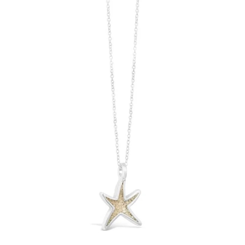 unique gemstone cocktail ring Dune Jewelry Sterling Silver Delicate Starfish Beach Sand Necklace