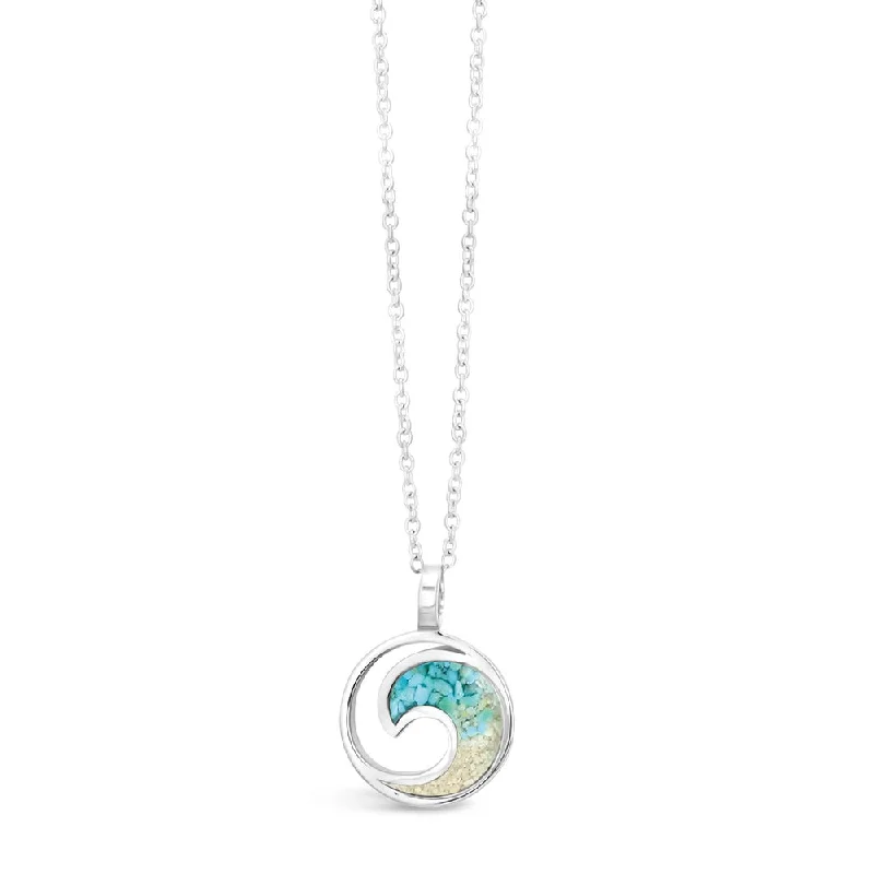 gold daisy stud earrings Dune Jewelry Sterling Silver Turquoise Gradient Wave Necklace