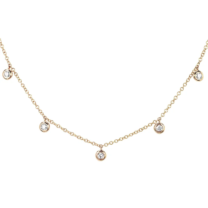oval cut engagement ring platinum 5 Diamond Bezel Choker Necklace