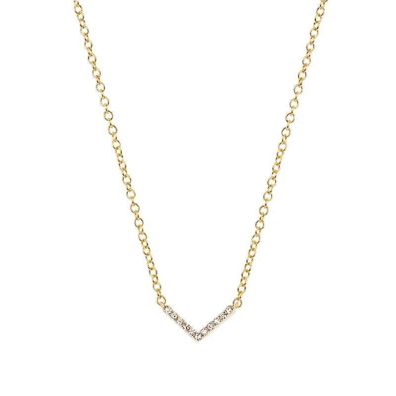 minimalist threader earrings gold Mini Chevron Necklace