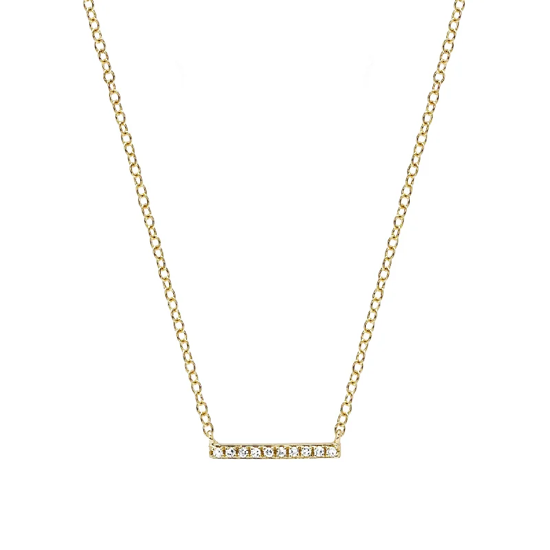 heart-shaped promise ring sterling silver Mini Diamond Bar Necklace