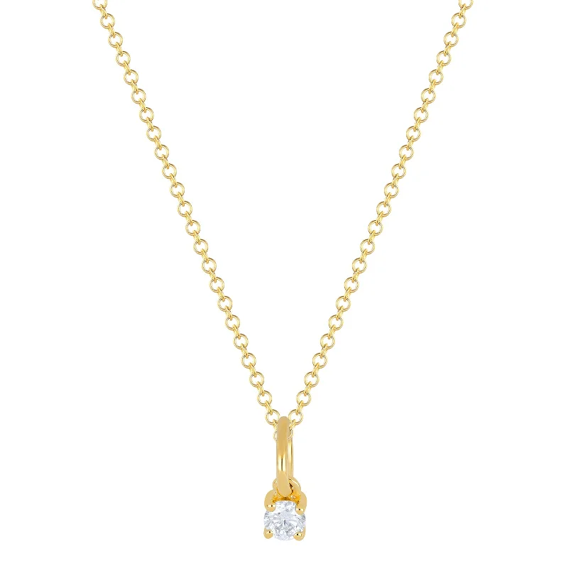 dainty ruby stacking rings Diamond Birthstone Necklace - Yellow Gold