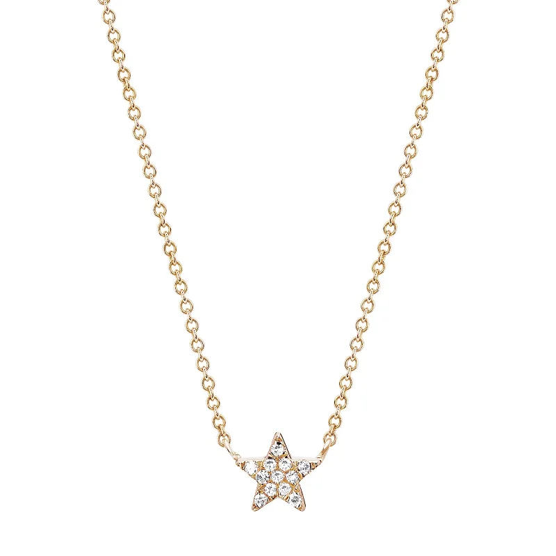 modern geometric drop earrings Diamond Star Choker Necklace - Rose Gold