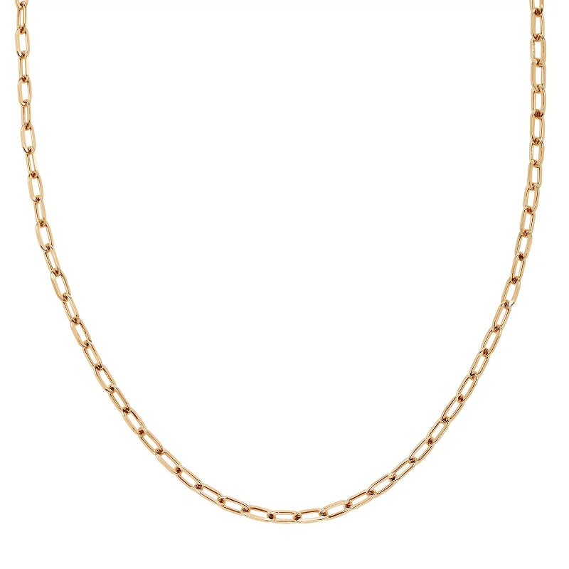 sterling silver braided ring Mini Link Necklace - Rose Gold