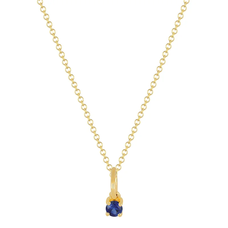 vintage floral engagement ring Sapphire Birthstone Necklace - Yellow Gold