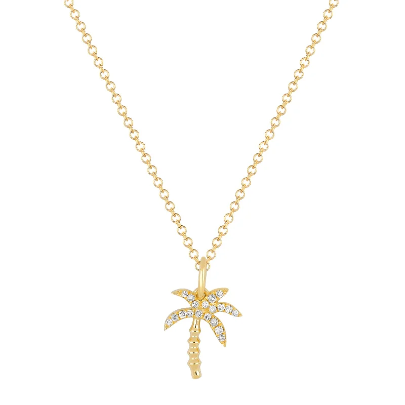 large statement turquoise ring Wild Palm Diamond Necklace - Yellow Gold