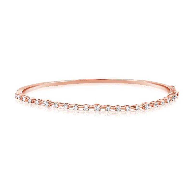 women’s leather wrap bracelet Elegant 14K Gold Diamond Bangle