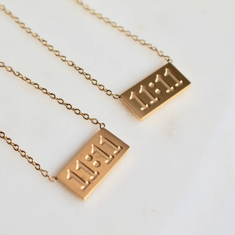 personalized gemstone pendant necklace Eleven eleven necklace