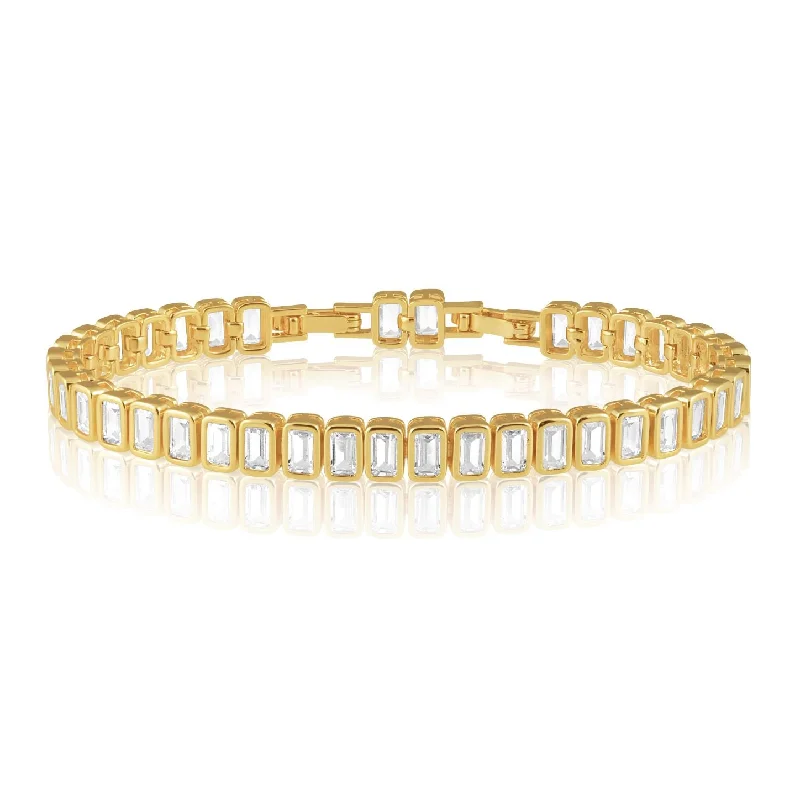 rose gold bezel ring Ella Tennis Bracelet