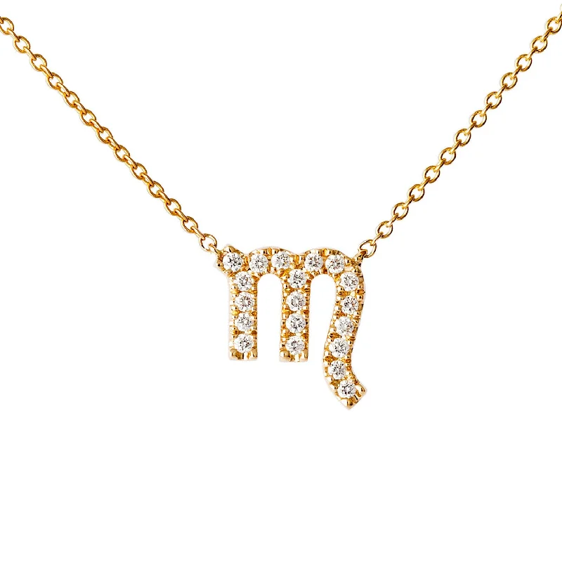 pearl stud earrings classic Star Sign Scorpio Diamond Necklace - Yellow Gold