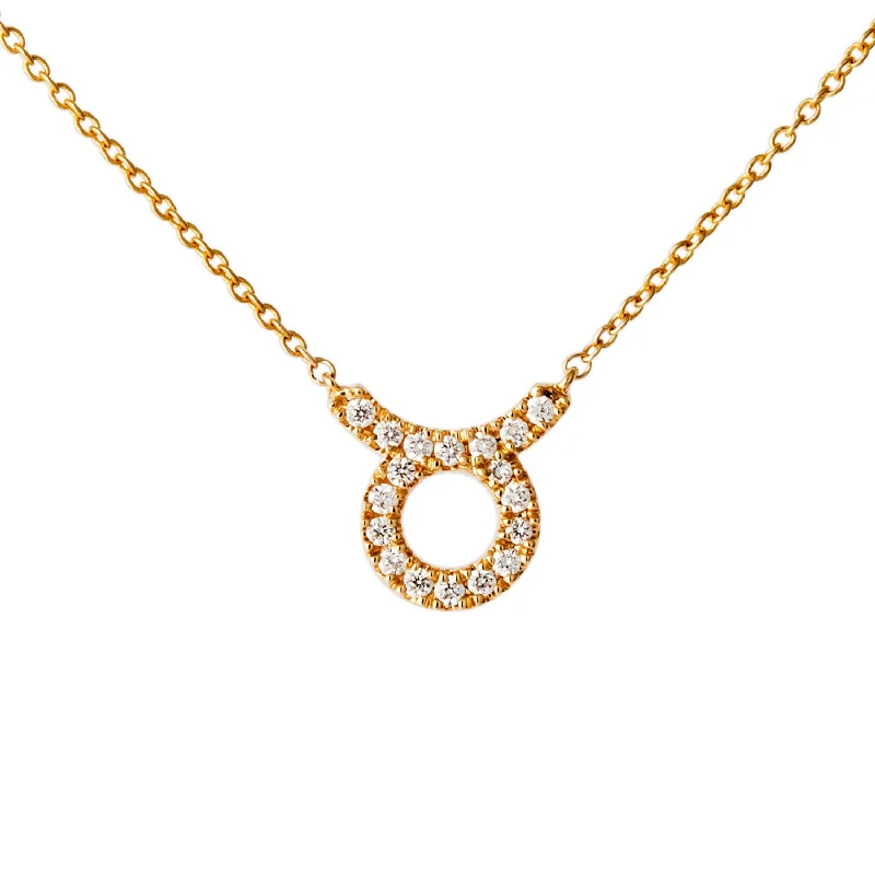 vintage locket necklace gold Star Sign Taurus Diamond Necklace - Yellow Gold