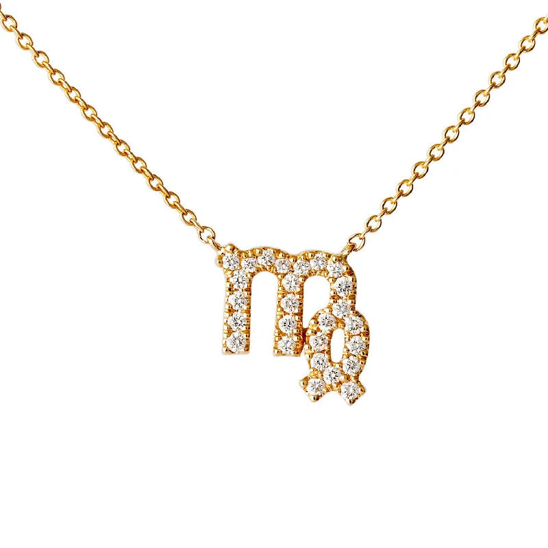 diamond tennis bracelet real Star Sign Virgo Diamond Necklace - Yellow Gold