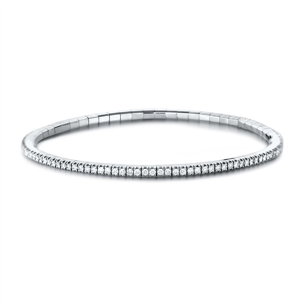 cubic zirconia eternity necklace Extensible 18K White Gold Diamond Stretch Tennis Bracelet