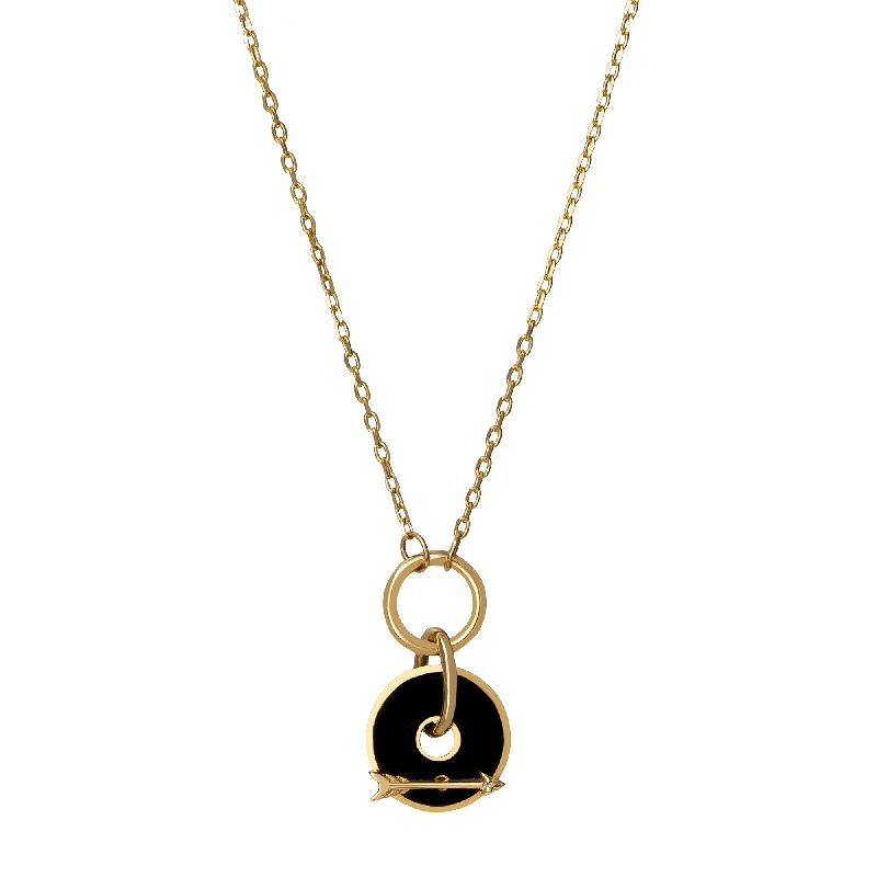 dainty gold chain earrings Black Arrow Necklace