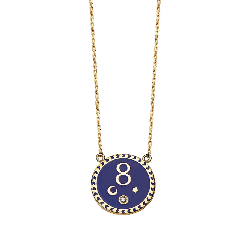 bezel set engagement ring modern Karma Enamel Necklace