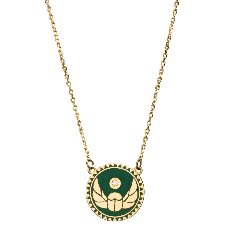 Celtic knot wedding band Protection Enamel Necklace