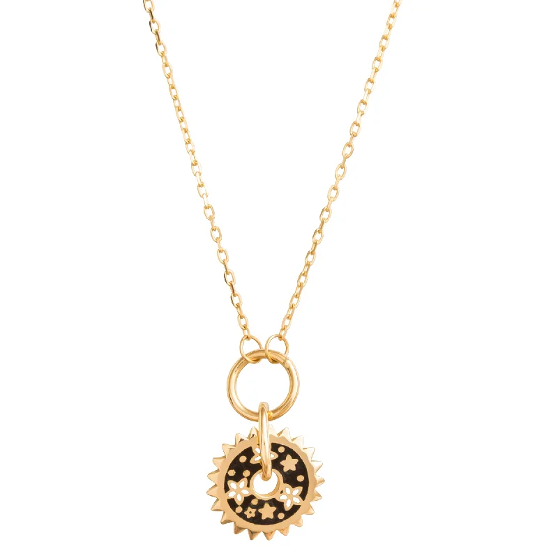 hammered gold stacking rings Resilience Disk Drop Necklace