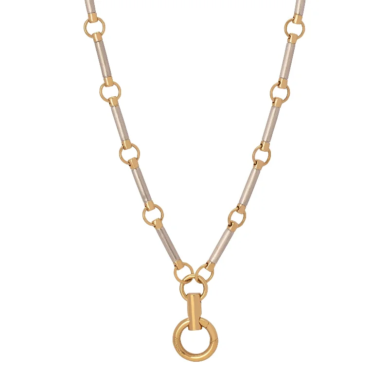 large vintage statement necklace Element Stone Chain - White Gold