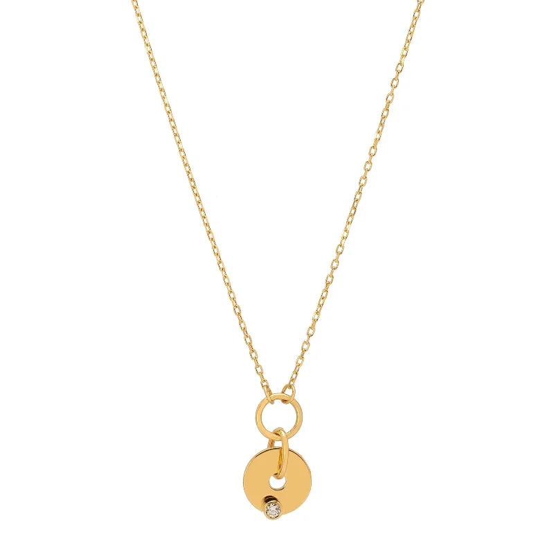 hammered silver wedding band Gold Diamond Disk Necklace