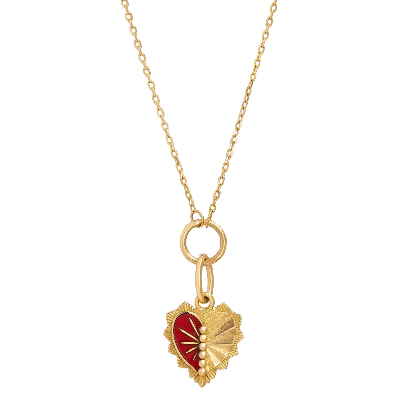 small diamond cross pendant Love Token Drop Necklace - Left