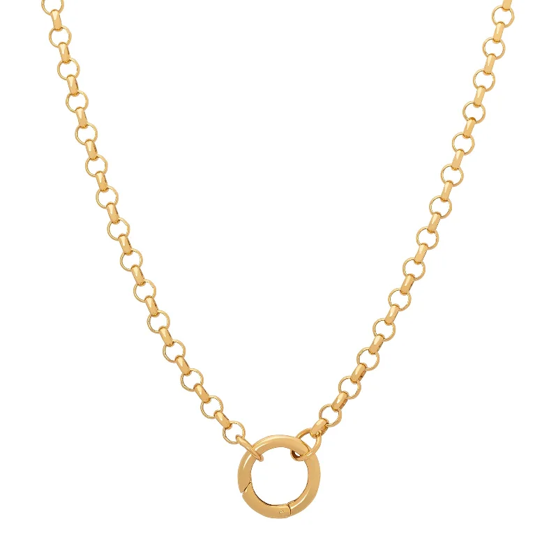 natural crystal pendant necklace Medium Belcher Chain with Chubby Annex - 22"