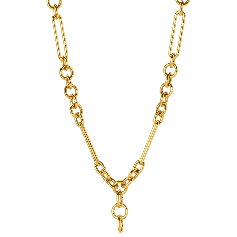 minimal gold ring stack Midsize Mixed Clip Chain - 18"