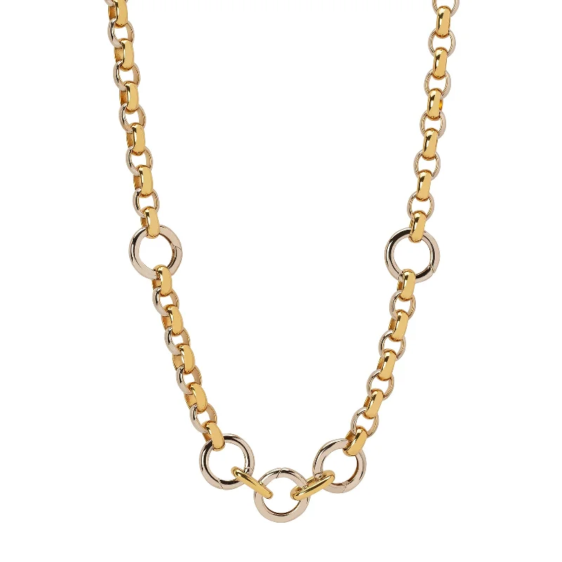 adjustable charm necklace Oversized Belcher Chain - Yellow & White Gold