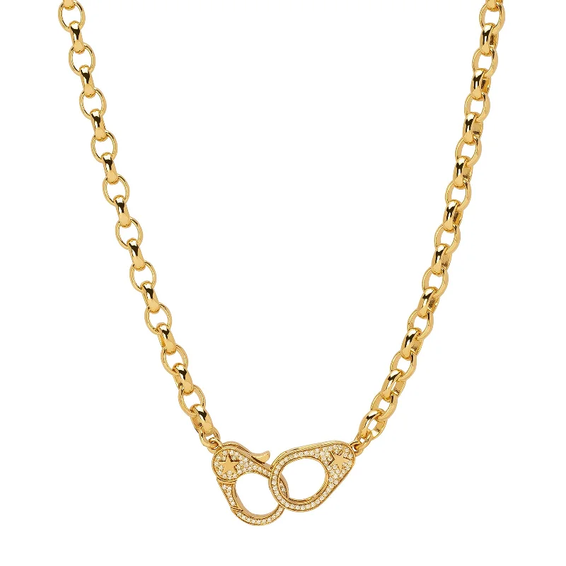elegant marquise diamond ring Sister Hook Heavy Belcher Diamond Necklace - 16"