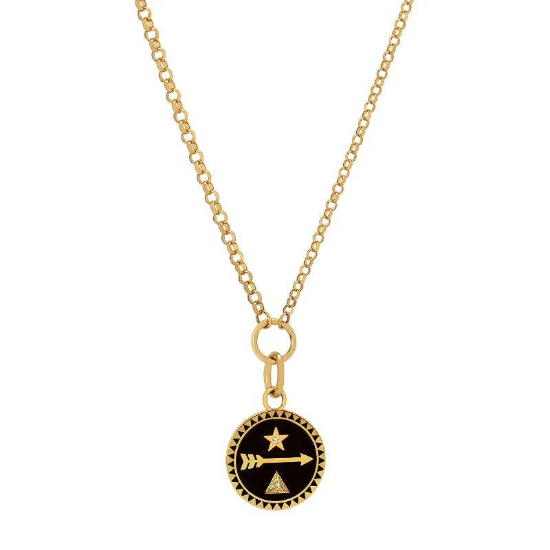 geometric diamond earrings gold Small Belcher Necklace - Dream
