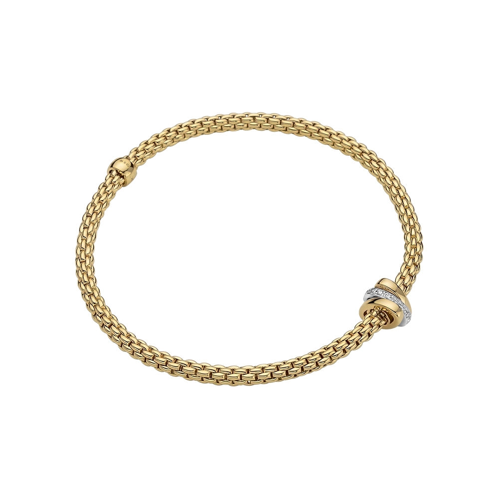 minimal diamond bar necklace Fope 18K Yellow Gold Prima Collection Diamond Bracelet, Small Size minimal diamond bar necklace Fope 18K Yellow Gold Prima Collection Diamond Bracelet, Small Size