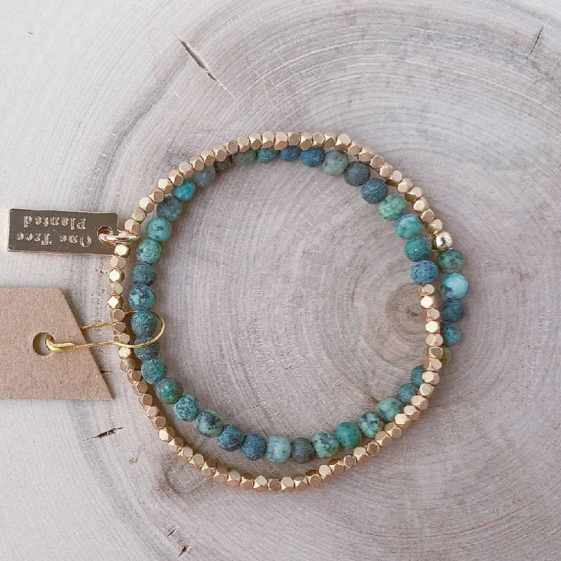 handmade braided leather necklace Gemstone Double Wrap Bracelet