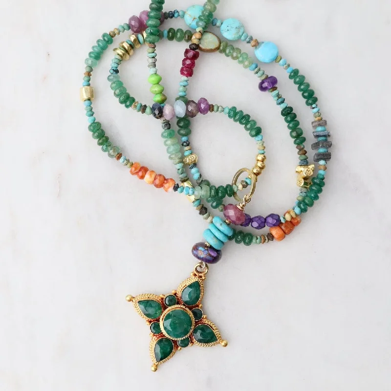 silver infinity symbol bracelet Emerald Circus Train Necklace with Emerald Pendant