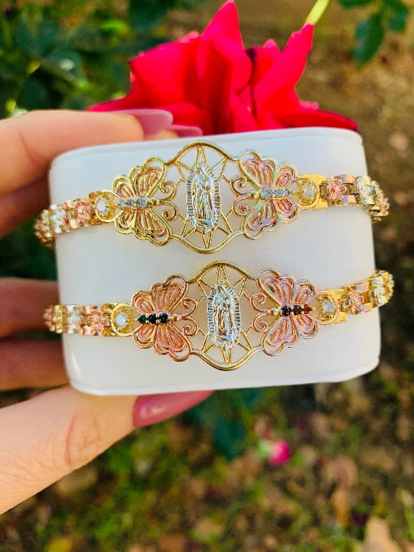 freshwater pearl drop earrings Gold Plated Tri-Color Virgin Mary Butterfly Bracelet Virgen De Guadalupe Pulsera Tres Colores Oro Laminado 8" freshwater pearl drop earrings Gold Plated Tri-Color Virgin Mary Butterfly Bracelet Virgen De Guadalupe Pulsera Tres Colores Oro Laminado 8"