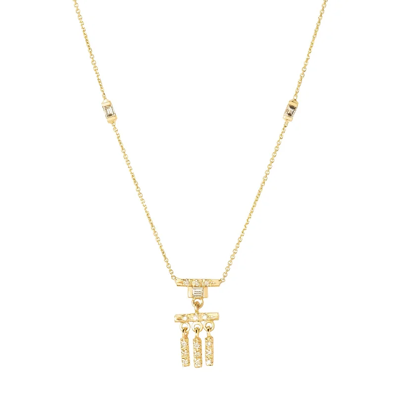 handmade coin pendant necklace Gravity Necklace - Natural Baguette