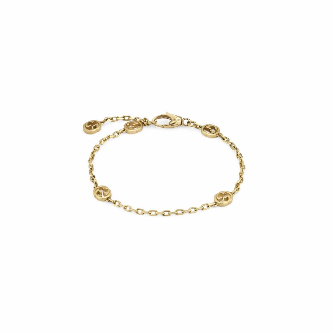 real diamond solitaire ring Gucci 18K Yellow Gold Interlocking G Bracelet